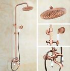 Antique Red Copper Rain Shower Faucet Shower System with Tub Spout Faucet Zrg576