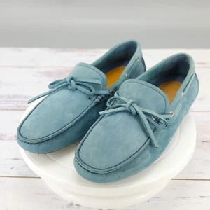Bally Dramer Men's Driving Shoes Teal Blue Suede Loafer US 7 EU 40 AU/UK 6.5 - Picture 1 of 11