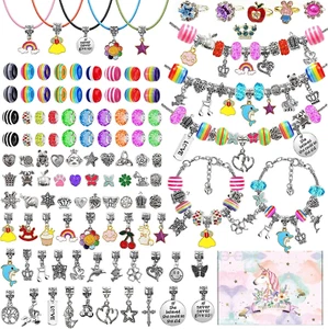 Girls Toys Charm Bracelet Making Kit, Jewellery Making Kit with Rings Beads Char - Picture 1 of 6