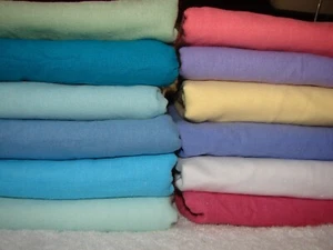 Plain Colours Flannelette Cotton FLAT Cot Sheet Handmade - Picture 1 of 13