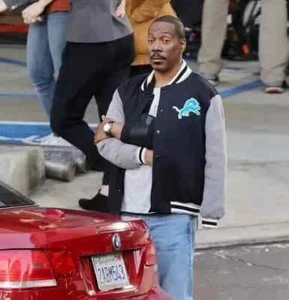 Beverly Hills Cop Axel Foley Detroit Lions Vintage Sports Letterman Jacket - Picture 1 of 5