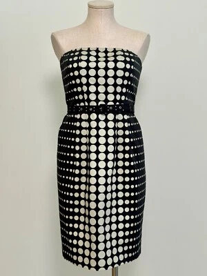 VESTIDO mod LIMITADO sin tirantes OP ART lunares ajustado COLUMNA con BOLSILLOS algodón 8 Foto 1 de 4