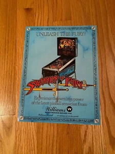 Williams Swords Of Fury Pinball Machine Flyer, 1988 - Imagen 1 de 2