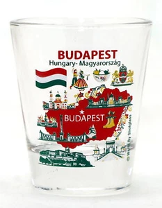 Budapest Hungary Landmarks and Icons Collage Shot Glass - Picture 1 of 1
