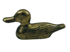 Estatuilla de pato de latón macizo de 6" cazador de cuevas decoración del hogar - Imagen 1 de 6