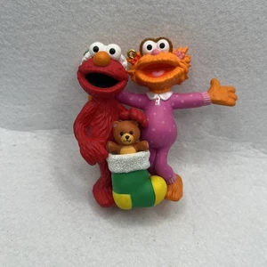 Weihnachtsschmuck Sesamstraße Elmo Zoe Strumpf Freunde für immer Carlton Karten - Bild 1 von 10