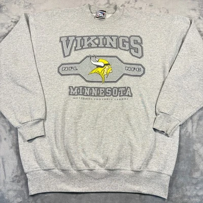 Sudadera De Colección Minnesota Vikings Para Hombres 2XL Gris Jugador Profesional Fútbol NFL NFC Foto 1 de 4