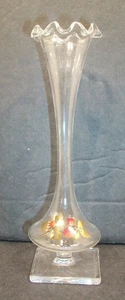 Miniatur Klarglas Vase mit handbemalten Erdbeeren - Bild 1 von 2