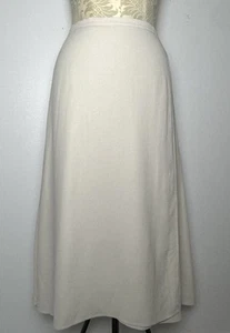 Eileen Fisher 100 % Seide Georgette Krepp Wickelrock in Knochen XL Neu mit Etikett - Bild 1 von 11
