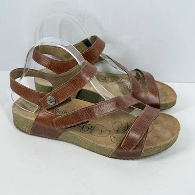Josef Seibel Tonga 25 Sandals Shoes Womens 10-10.5 US 41 EU Brown Leather - Image 1 of 4