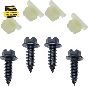 License Plate Screw Kit, Stainless Steel Self Tapping Bolts Nylon Screw Inserts - Picture 1 of 6
