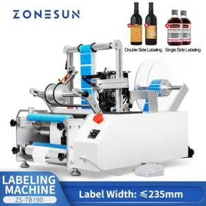 Lokale Lieferung ZONESUN ZS-TB190 Doppelseitige Etikettiermaschine für runde Fla - Bild 1 von 6