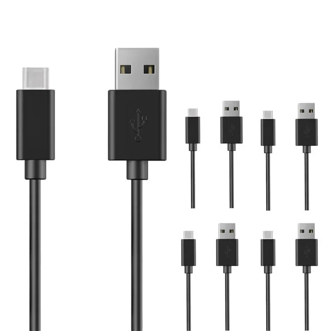 5 Core USB to USB C Cable 5 Pieces Fast Charging & Data Transfer Durable Black - Image 1 of 4