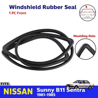 Windshield Rubber Front w Moulding Hole Fits Nissan Sentra Sunny B11 4D 1981-85 Foto 1 de 4