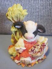 Vintage 1995 Mary's Moo Moos "The Cows In The Corn" Cow w/Corn, Basket (Fall)