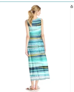 MSK Women's Medium Sleeveless Printed Knit Tank Maxi Dress Casual Dressy Work - Picture 1 of 2