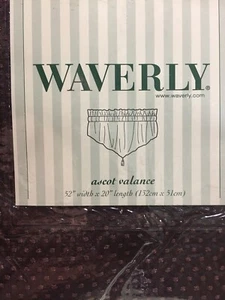 1- Waverly Prussian Dot Ascot Valance in Choco Espresso  52" W x 20" L"   NIP - Picture 1 of 2