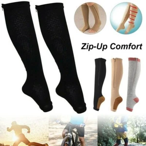 3 Pairs - Compression Socks Graduated Support Sockings Sport Open Toe 20-30mmHg - Picture 1 of 14