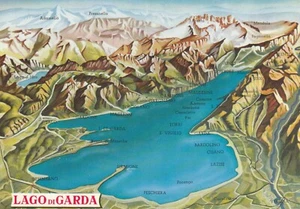 AK MAP, Landkarte, Panoramakarte **LAGO DI GARDA - GARDASEE** 13 - Bild 1 von 2