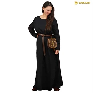 Medieval Dress Viking Renaissance Renfair Costume Women Reenactment Outfit Black - Picture 1 of 13