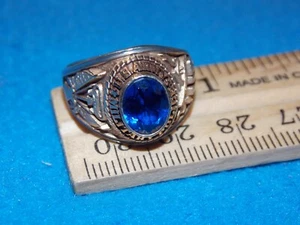 VINTAGE - U.S. ARMY POLICE WOMEN'S BLUE STONE RING -SIZE 9.5 - NOS - ALPHA BRAND - Picture 1 of 5