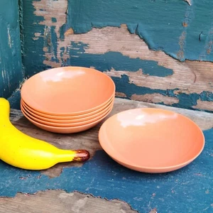 Vintage Oneida Deluxe Koralle Melamin Dessert/Beerenschalen 6er Set - Bild 1 von 8