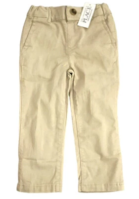 Calça bege lava-areia cáqui chino masculina 2T The Children's Place nova com etiquetas - Imagem 1 de 4