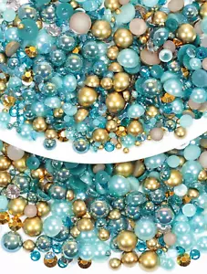 70G Mix Pearls and Rhinestones for Crafting, Sizes Range 3Mm-10Mm Pearl Beads fo - Picture 1 of 7