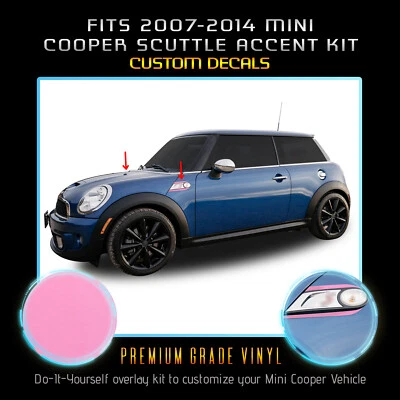 Kit de calcomanías de vinilo para Mini Cooper 2007-2014 Scuttle Trim Stripes - plano mate Foto 1 de 4
