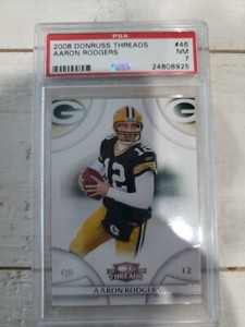 2008 Donruss Threads Aaron Rodgers card #46 PSA 7 NM