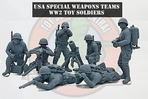 World War 2 Toy Soldiers - USA Special Weapons Teams 54mm - 1:32 W/O Bases - Picture 1 of 9