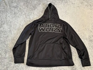 Star Wars Hoodie Mens Medium Black Pullover Graphic Logo Sweatshirt Jedi - Picture 1 of 6