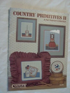 PATRÓN DE CARTA DE PUNTO DE CRUZ COUNTRY PRIMITIVES II Hogar Oso de peluche Gato Butterchurn - Imagen 1 de 3