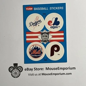 1989 Fleer Baseball Team Logo Sticker Card Mets Expos Dodgers Phillies - Picture 1 of 6