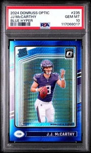 Panini Donruss Optic Blue Hyper #235 JJ MCCARTHY ROOKIE RC 2024 PSA 10 - Imagen 1 de 2