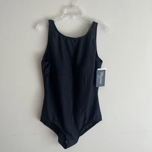 Maxine’s Of Hollywood Women’s NWT Black Textured One Piece Bathing Suit Size 18 - Picture 1 of 12
