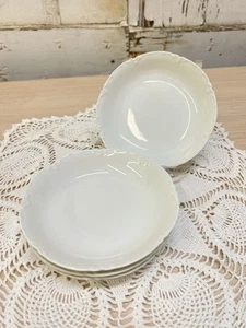 Antique Lot HAVILAND Ranson France WHITE Scalloped 5" BERRY BOWLS SET of 4 - Picture 1 of 4