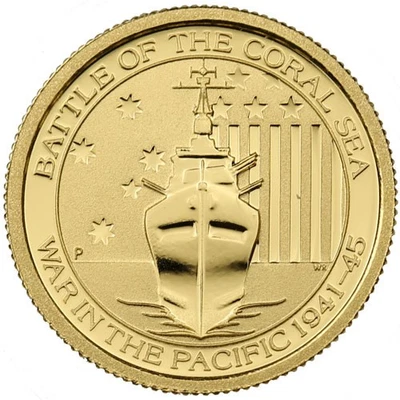 1/10 oz Australian Battle Of The Coral Sea Gold Coin (Random Year) - Image 1 of 4