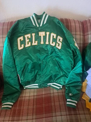 Chaqueta Bomber De Colección Rara NBA Boston Celtics Verde Starter Satén Para Hombre’s XL Foto 1 de 4