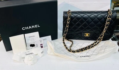 CHANEL Jumbo Classic Caviar Double Flap Black Bag Purse w/ Receipt - Image 1 of 4
