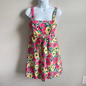 Lilly Pulitzer Avaline Doodle Bug Daisy Minikleid Damen 4 Schleifen abnehmbare Träger - Bild 1 von 7