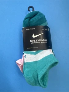 NIKE Everyday Lightweight No Shows Youth Socks 6 Pairs Pack Size 3-5 Y NEW Girls - Picture 1 of 4