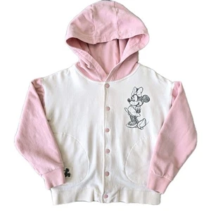 Minnie Mouse Girls Hoodie From M&S Disney 5-6 Years Snaps Embroidery - Picture 1 of 8
