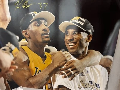 Ron Artest & Kobe Bryant Autographed Poster PSA CERT - Image 1 of 4