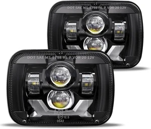 Pair 180W 1000% Bright H6054 5x7 7x6 Led Headlights Compatible with Jeep Cheroke - Picture 1 of 8