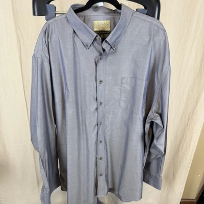 Cabela’s Men’s 3XL Tall Blue Cotton Button Down Dress Shirt - Image 1 of 4