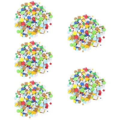  5 Bags DIY-Bastelbedarf Für Kinder Aufkleber Mit Geometrischer Form - Bild 1 von 4