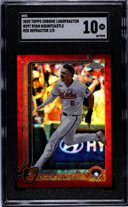 Logofrattore baseball cromato Topps 2025 - Ryan Mountcastle rifrattore rosso 1/5 - Foto 1 di 2