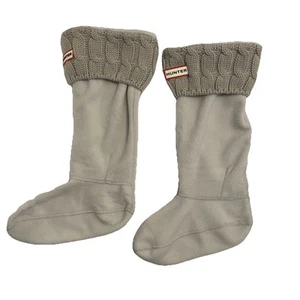 Hunter Original Short Cable Knit Cuff Welly Boot Socks Size 5-7 Grey New - Picture 1 of 4