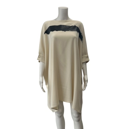 Tunica MM6 Maison Margiela 2015 nero avorio collo barca taglia media